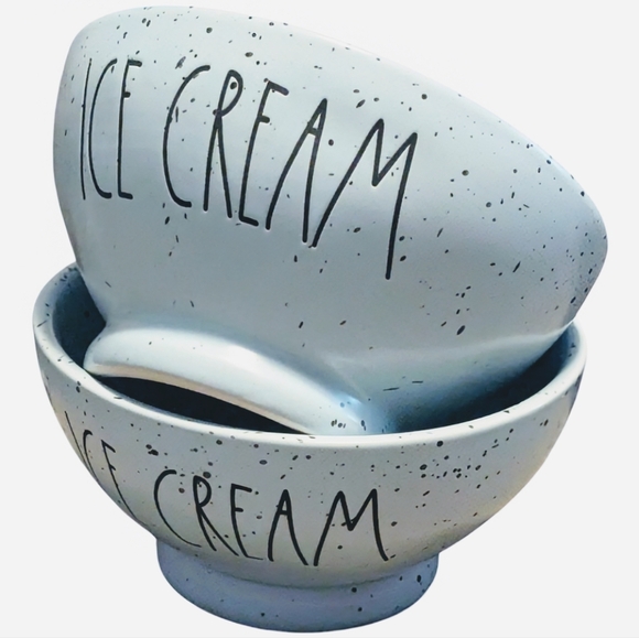 Rae Dunn Speckled Blue Ice Cream Bowls - Picture 1 of 4